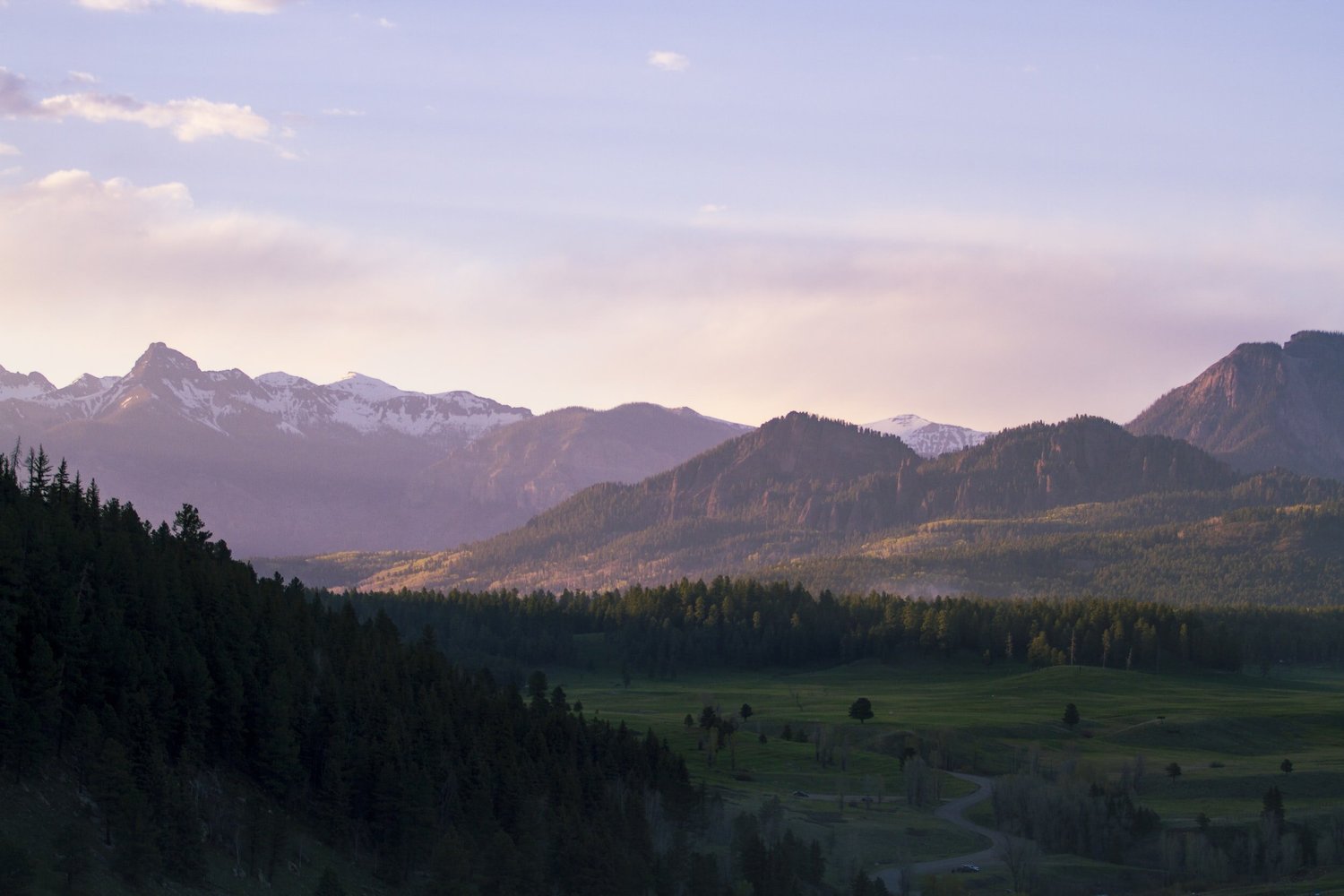 Front Range mountains at dusk, used decoratively