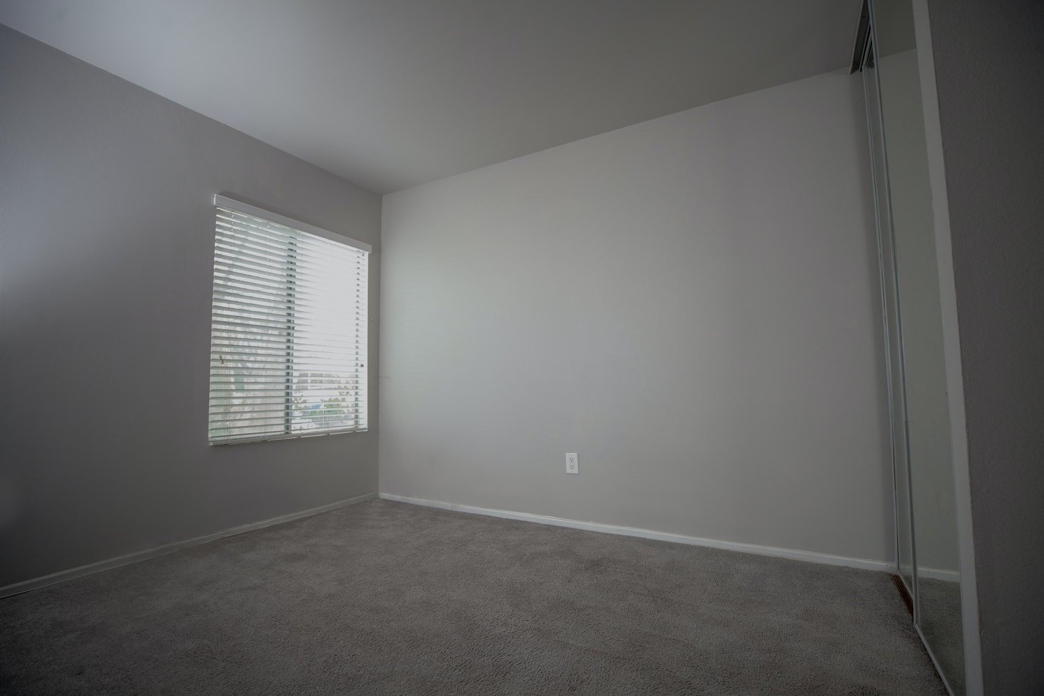 An empty, freshly cleaned bedroom ready for move-in